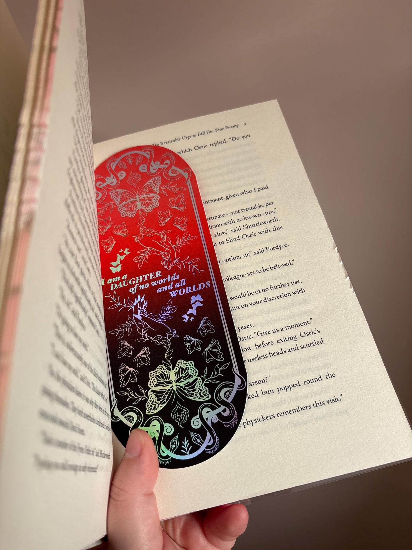 War of Lost Hearts Bookmark: Daughter of No Worlds - Holographic Foil - jumbo size - fantasy readers gift - officially licensed