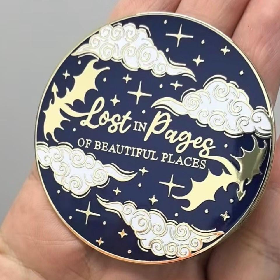Lost in Pages of Beautiful Places Hard Enamel Magnet or Kindle Compatible Grip