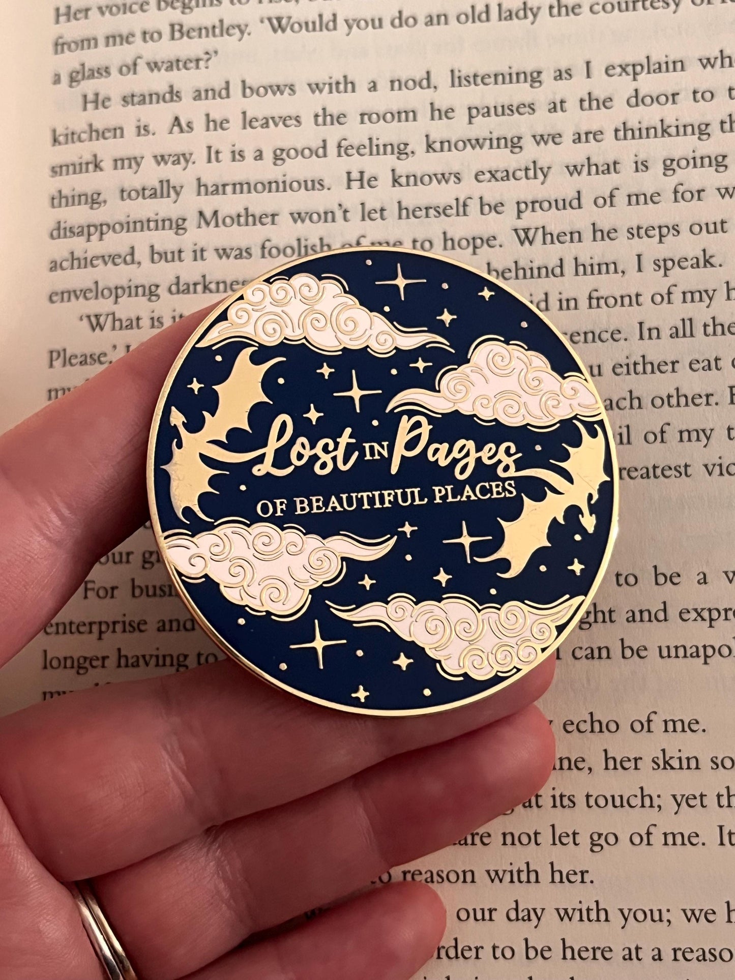 Lost in Pages of Beautiful Places Hard Enamel Magnet or Kindle Compatible Grip