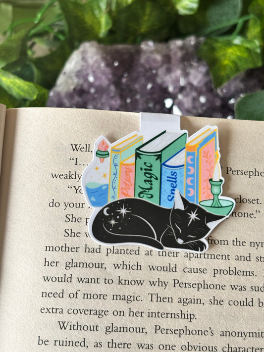 Cat magic bookstack  Magnetic Bookmark