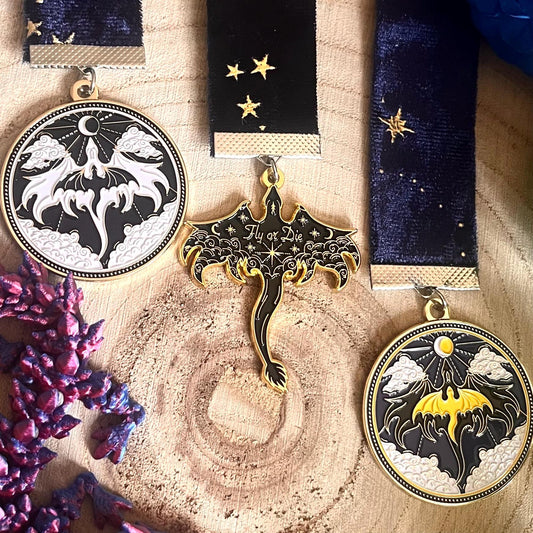 Fourth wing bookmark - Velvet dragon Empyrean series - officially licensed - fly or die