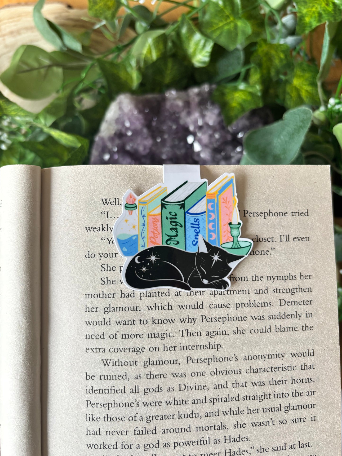 Cat magic bookstack  Magnetic Bookmark