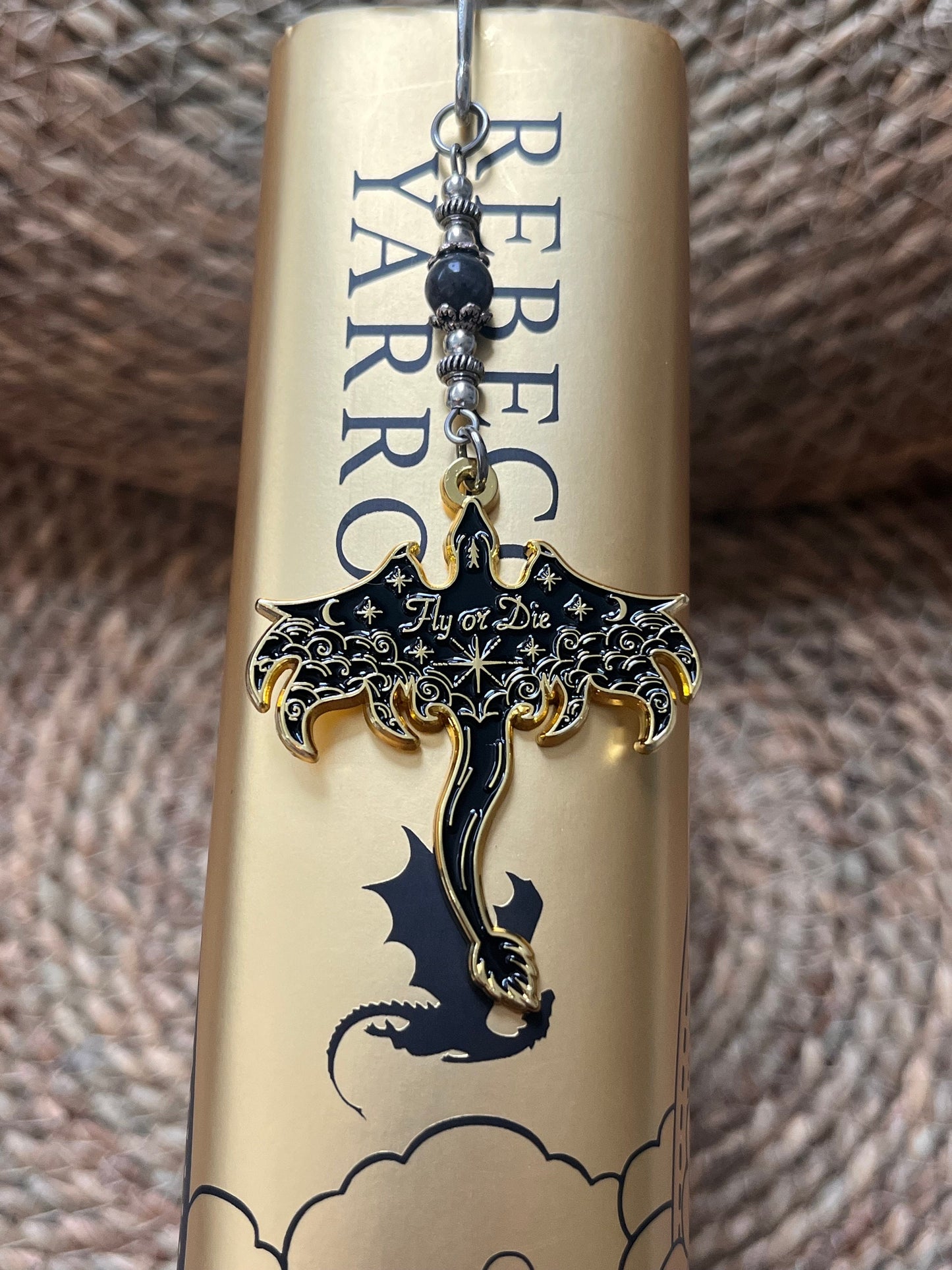 Fourth Wing Dragon Bookmark or Keychain: empyrean series - officially licensed - fly or die - ORIGINAL DESIGN