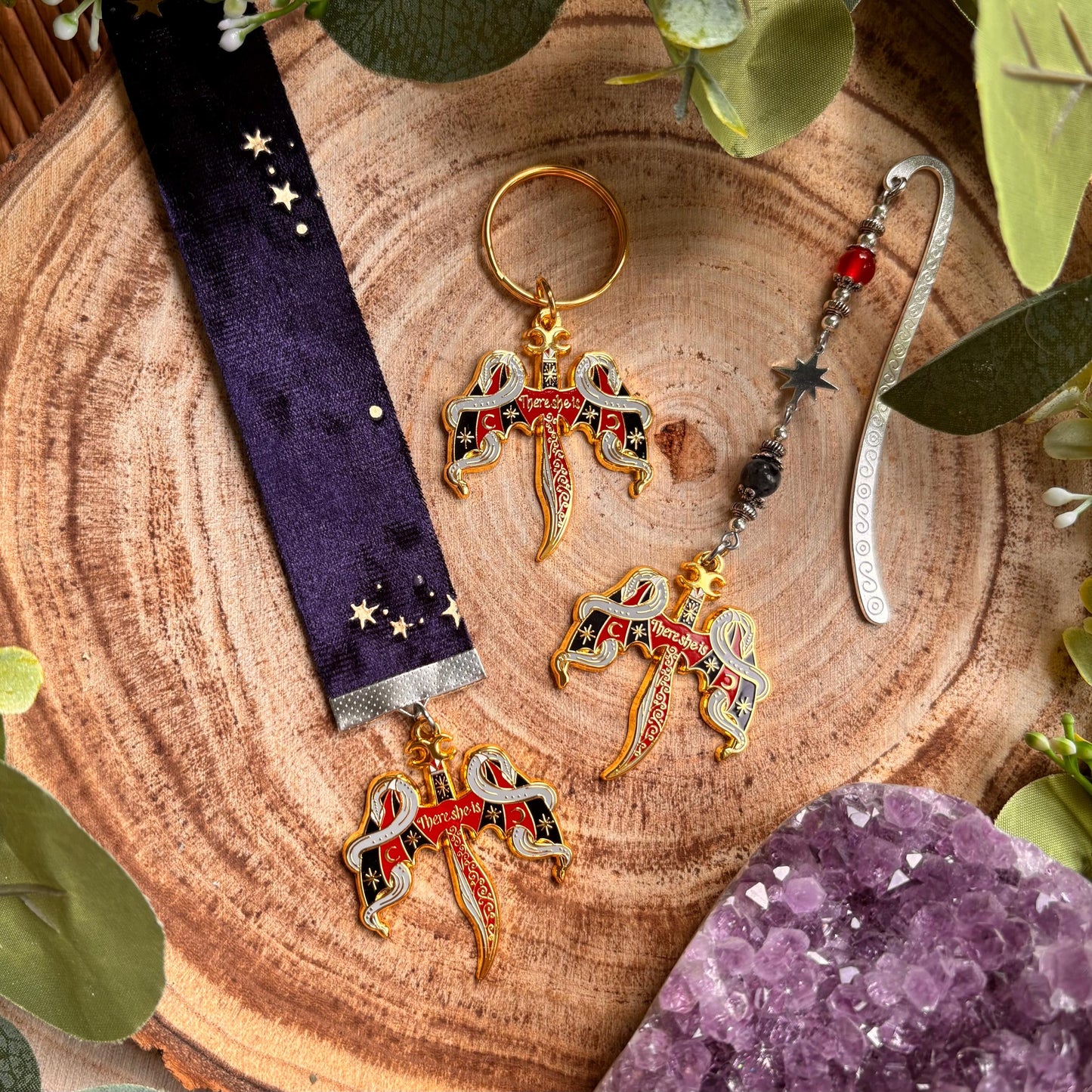 Crowns of Nyaxia Bookmark or Keychain. There she is - officially licensed Merch by Carissa Broadbent