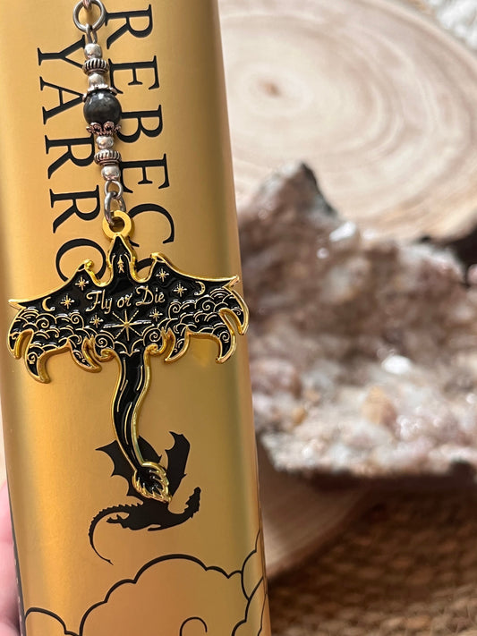 Fourth Wing Dragon Bookmark or Keychain: empyrean series - officially licensed - fly or die - ORIGINAL DESIGN