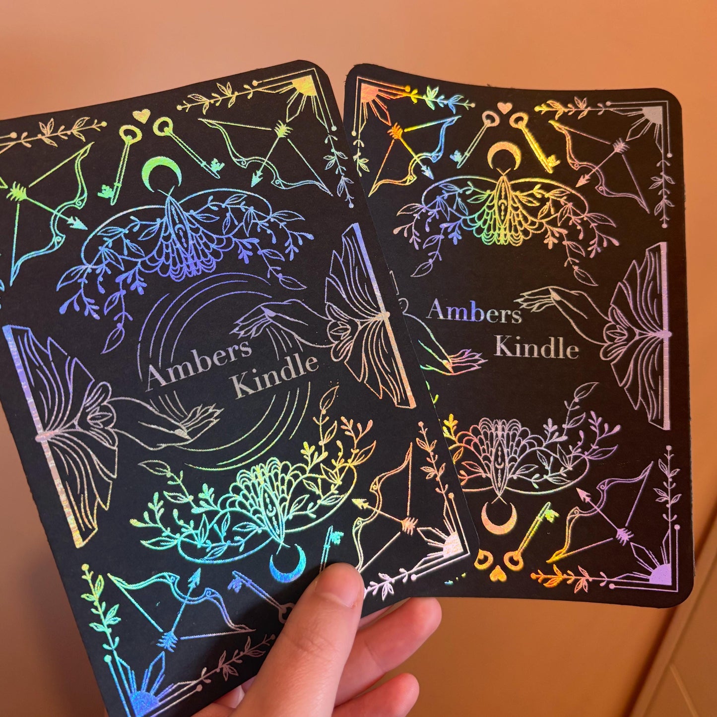 Custom Personalised Black foiled Insert for Kindle/ E Reader with optional bookmark