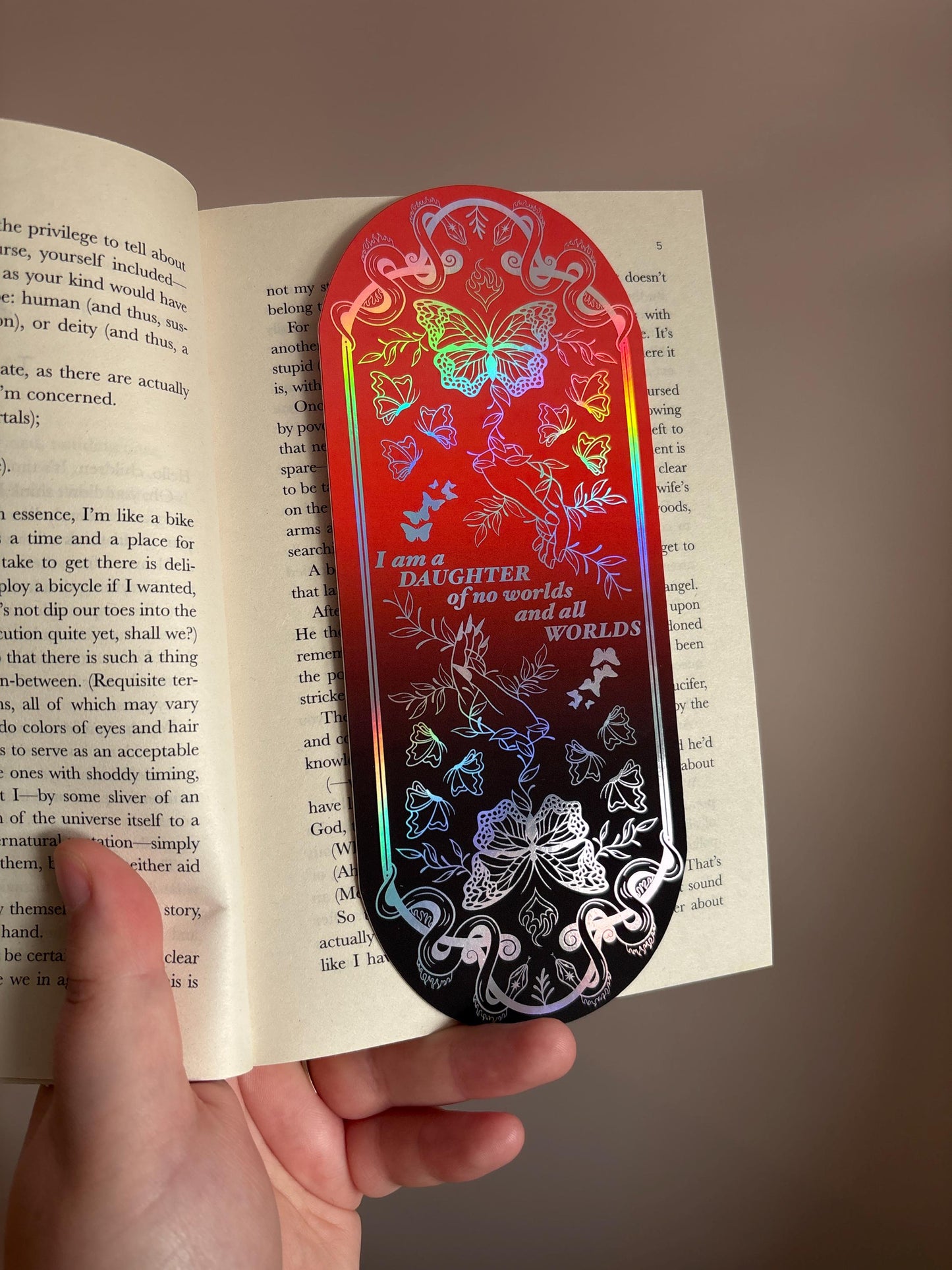War of Lost Hearts Bookmark: Daughter of No Worlds -  Holographic Foil  - jumbo size -  fantasy readers gift - officially licensed